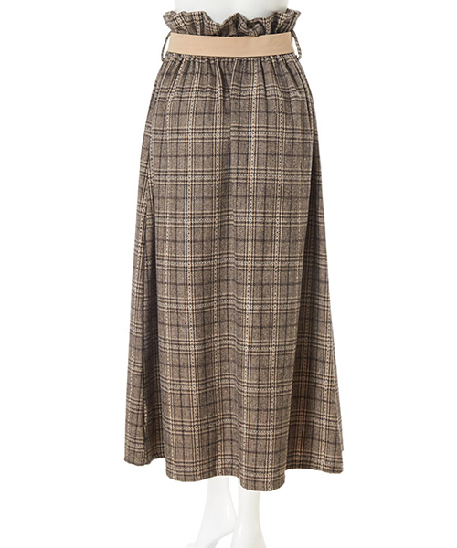 fifth（フィフス）の「グレンチェックトレンチロングスカート  