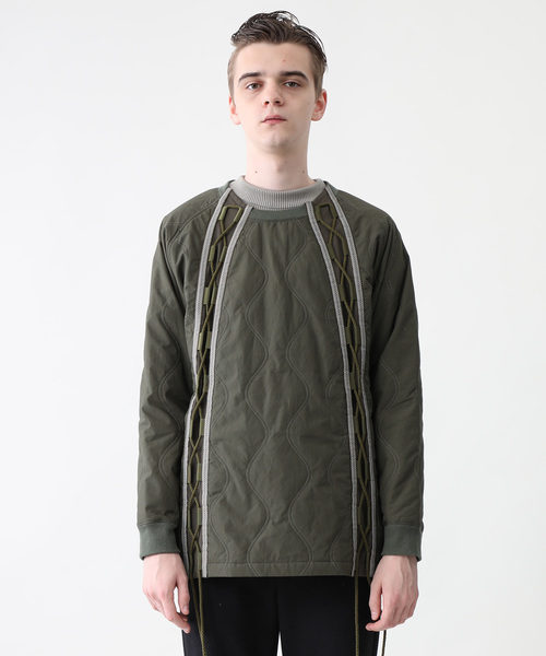 WHITE MOUNTAINEERING（ホワイトマウンテニアリング）の「【White Mountaineering】PRIMALOFT キルトレースアッププルオーバージャケット（ミリタリージャケット・メンズ・ブラック/カーキ・1/2/3）」の20枚目の写真