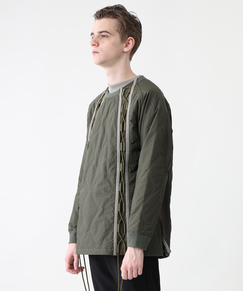 WHITE MOUNTAINEERING（ホワイトマウンテニアリング）の「【White Mountaineering】PRIMALOFT キルトレースアッププルオーバージャケット（ミリタリージャケット・メンズ・ブラック/カーキ・1/2/3）」の21枚目の写真