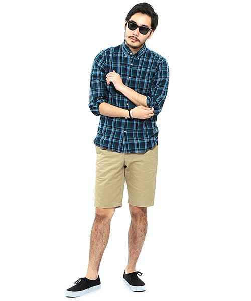 BEAMS PLUS(ビームスプラス)の「○BEAMS PLUS / インディゴチェック ボタンダウンシャツ 14S/S(シャツ/ブラウス・メンズ・ブルー/レッド・X-LARGE/LARGE/SMALL/XX-LARGE/X-SMALL/MEDIUM)」の10枚目の写真