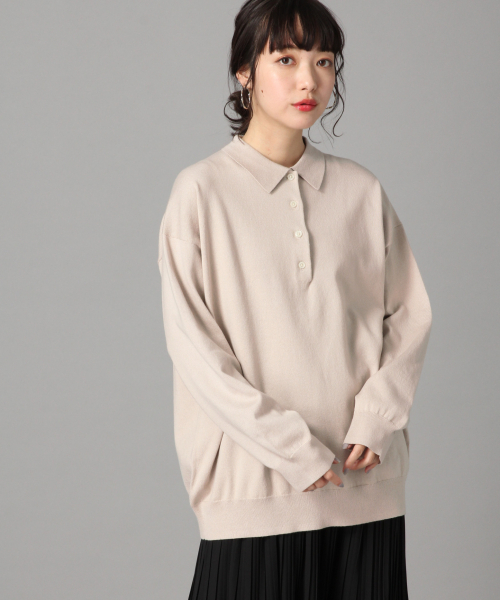 LOWRYS FARM(ローリーズファーム)の「12GBIGポロプルオーバー 819851(ニット/セーター・レディース・ブラック/ベージュ・FREE)」の2枚目の写真