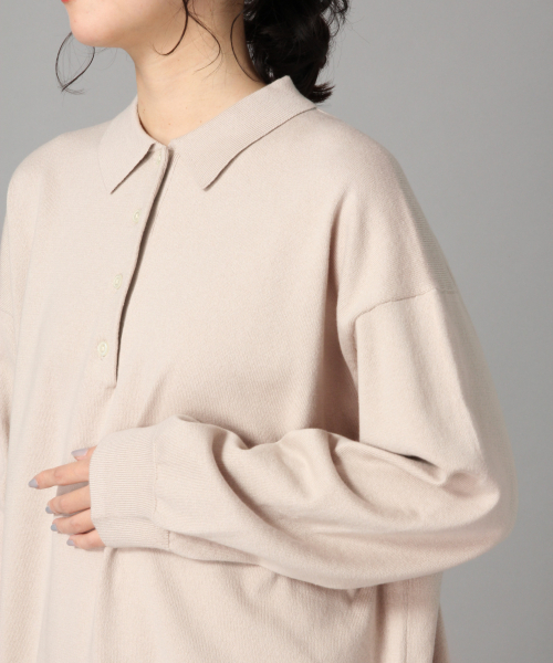 LOWRYS FARM(ローリーズファーム)の「12GBIGポロプルオーバー 819851(ニット/セーター・レディース・ブラック/ベージュ・FREE)」の5枚目の写真