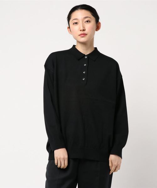 LOWRYS FARM(ローリーズファーム)の「12GBIGポロプルオーバー 819851(ニット/セーター・レディース・ブラック/ベージュ・FREE)」の9枚目の写真