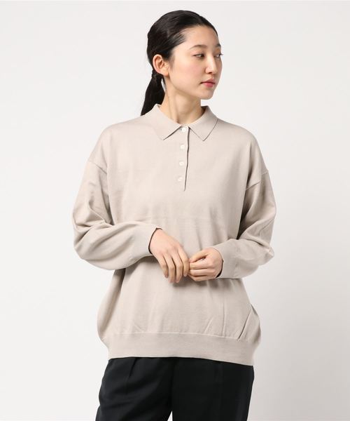 LOWRYS FARM(ローリーズファーム)の「12GBIGポロプルオーバー 819851(ニット/セーター・レディース・ブラック/ベージュ・FREE)」の8枚目の写真