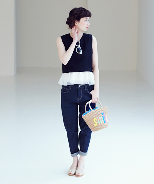 Another Edition（アナザーエディション）の「【WEB限定】aeﾘｯﾀｲCUTTING DNM 5POC #（デニムパンツ・レディース・ホワイト/コバルトブルー/ネイビー・SMALL/MEDIUM/LARGE）」の4枚目の写真