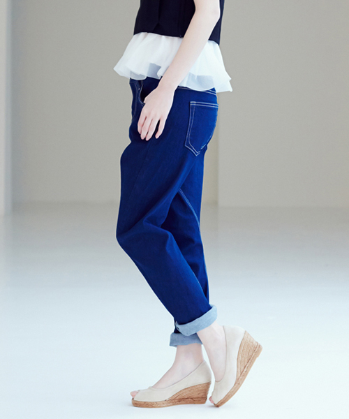 Another Edition（アナザーエディション）の「【WEB限定】aeﾘｯﾀｲCUTTING DNM 5POC #（デニムパンツ・レディース・ホワイト/コバルトブルー/ネイビー・SMALL/MEDIUM/LARGE）」の6枚目の写真