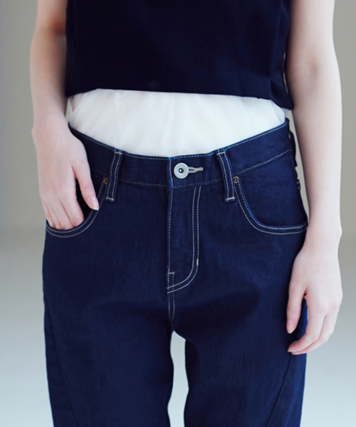 Another Edition（アナザーエディション）の「【WEB限定】aeﾘｯﾀｲCUTTING DNM 5POC #（デニムパンツ・レディース・ホワイト/コバルトブルー/ネイビー・SMALL/MEDIUM/LARGE）」の9枚目の写真