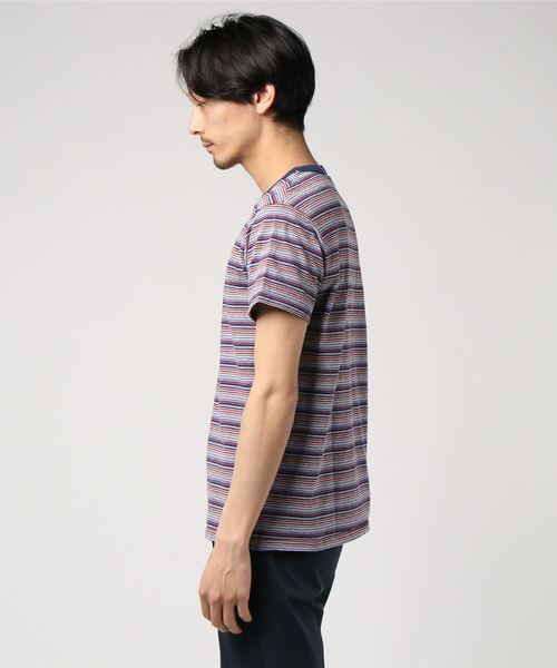 Velva Sheen(ベルバシーン)の「VELVA SHEEN: ボーダー クルーネック Tシャツ(Tシャツ/カットソー・メンズ・ライトブルー/ネイビー/ブラウン/ブルー/グリーン・MEDIUM/LARGE/X-LARGE)」の6枚目の写真