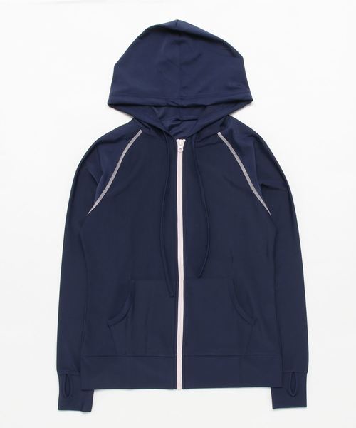 minius（ミニウス）の「レディースラッシュガード/ 長袖 / パーカー/ 水着 / UPF50+ マリンスポーツ（ラッシュガード・レディース・ネイビー・M-L/L-XL）」の3枚目の写真