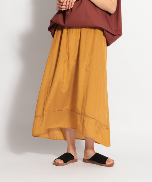 niko and...(ニコアンド)の「ヘムドレープマキシスカート(スカート・レディース・ブラック/グリーン/マスタード・MEDIUM/LARGE)」の1枚目の写真