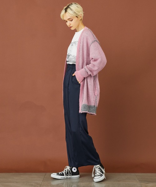 STUDIOUS(ステュディオス)の「【STUDIOUS】ヴィンテージサテン セミワイドパンツ(その他パンツ・レディース・ブラウン/ダークネイビー/ダークオレンジ・1/2)」の9枚目の写真