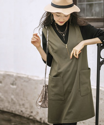 BELLUNA | ニットカルゼ素材ジャンパードレス(ジャンパースカート)