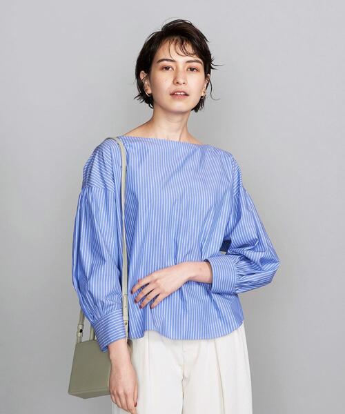 BEAUTY&YOUTH UNITED ARROWS（ビューティーアンドユースユナイテッドアローズ）の「BY コットンボリュームスリーブボートネック8分袖ブラウスо（シャツ/ブラウス・レディース・その他1/ホワイト/ブラック・FREE）」の13枚目の写真