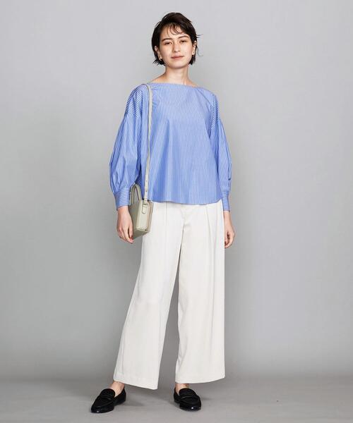 BEAUTY&YOUTH UNITED ARROWS（ビューティーアンドユースユナイテッドアローズ）の「BY コットンボリュームスリーブボートネック8分袖ブラウスо（シャツ/ブラウス・レディース・その他1/ホワイト/ブラック・FREE）」の12枚目の写真