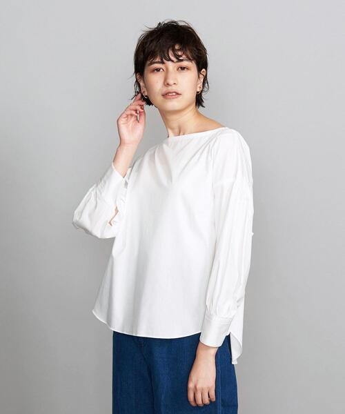 BEAUTY&YOUTH UNITED ARROWS（ビューティーアンドユースユナイテッドアローズ）の「BY コットンボリュームスリーブボートネック8分袖ブラウスо（シャツ/ブラウス・レディース・その他1/ホワイト/ブラック・FREE）」の11枚目の写真