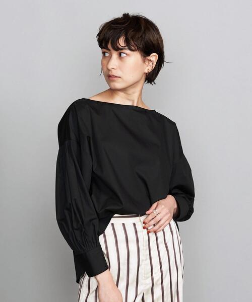 BEAUTY&YOUTH UNITED ARROWS（ビューティーアンドユースユナイテッドアローズ）の「BY コットンボリュームスリーブボートネック8分袖ブラウスо（シャツ/ブラウス・レディース・その他1/ホワイト/ブラック・FREE）」の10枚目の写真