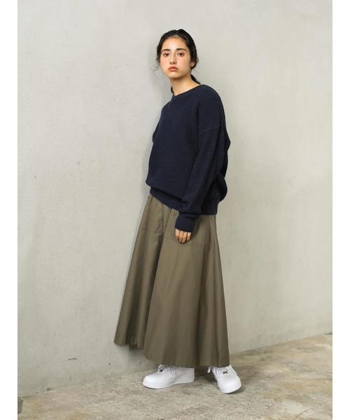 CRAFT STANDARD BOUTIQUE（クラフトスタンダードブティック）の「【セットアップ対応】綿スラブフレアロングスカート〇（スカート・レディース・ベージュ/ネイビー/カーキ・M/L）」の13枚目の写真