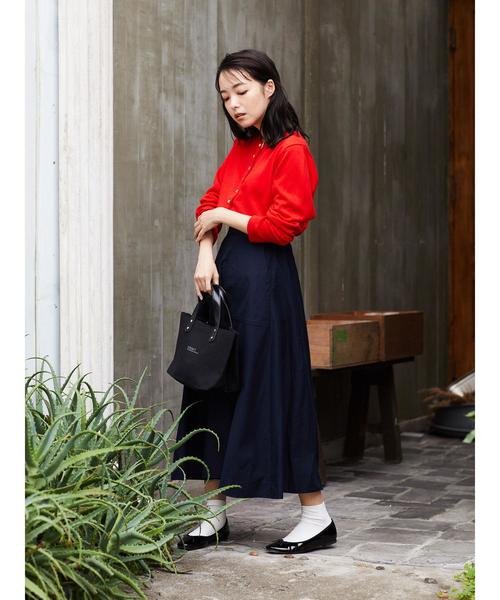 CRAFT STANDARD BOUTIQUE（クラフトスタンダードブティック）の「【セットアップ対応】綿スラブフレアロングスカート〇（スカート・レディース・ベージュ/ネイビー/カーキ・M/L）」の6枚目の写真