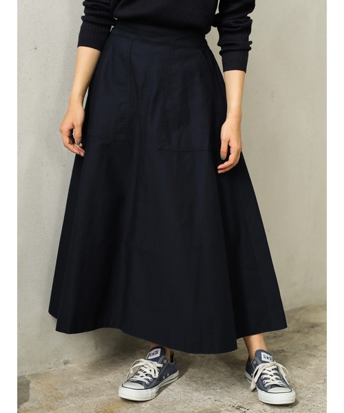 CRAFT STANDARD BOUTIQUE（クラフトスタンダードブティック）の「【セットアップ対応】綿スラブフレアロングスカート〇（スカート・レディース・ベージュ/ネイビー/カーキ・M/L）」の20枚目の写真