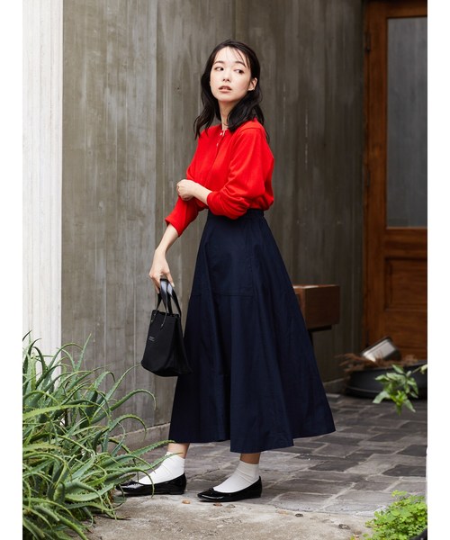 CRAFT STANDARD BOUTIQUE（クラフトスタンダードブティック）の「【セットアップ対応】綿スラブフレアロングスカート〇（スカート・レディース・ベージュ/ネイビー/カーキ・M/L）」の21枚目の写真