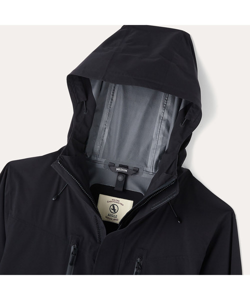 AIGLE(エーグル)の「透湿防水 TH マウンテンパーカー(マウンテンパーカー・メンズ・ブラック/グリーン・MEDIUM/LARGE/X-LARGE)」の18枚目の写真
