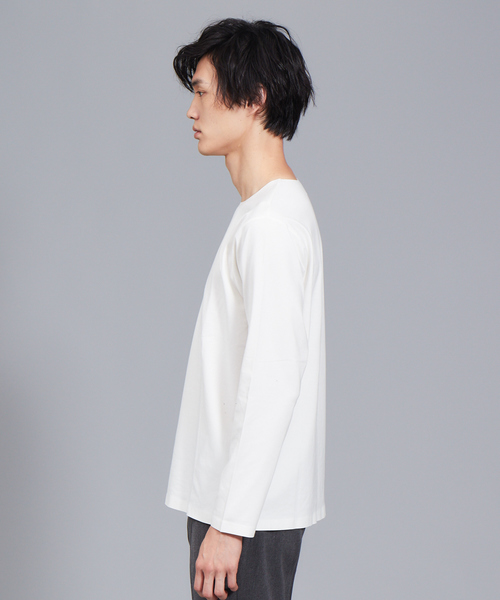 ABAHOUSE(アバハウス)の「【ノンストレス】COTTON LYCRA圧着クルーロングT(Tシャツ/カットソー・メンズ・ホワイト/ブラック/ブラウン・44/46/48)」の5枚目の写真