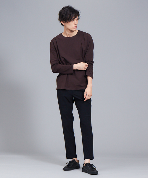 ABAHOUSE(アバハウス)の「【ノンストレス】COTTON LYCRA圧着クルーロングT(Tシャツ/カットソー・メンズ・ホワイト/ブラック/ブラウン・44/46/48)」の18枚目の写真