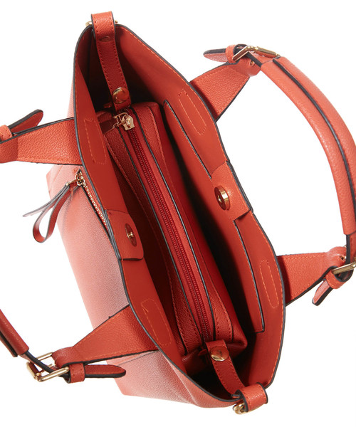 Edit Sheen（エディットシーン）の「フロントジップポケットハンドバッグ（ハンドバッグ・レディース・ブラック/ベージュ/オレンジ・FREE）」の6枚目の写真