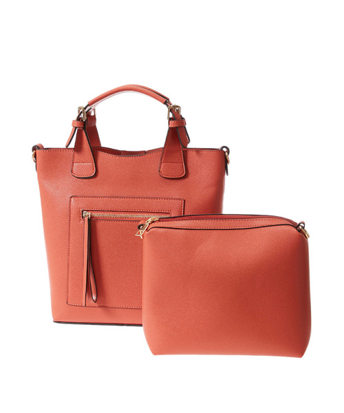 Edit Sheen（エディットシーン）の「フロントジップポケットハンドバッグ（ハンドバッグ・レディース・ブラック/ベージュ/オレンジ・FREE）」の7枚目の写真