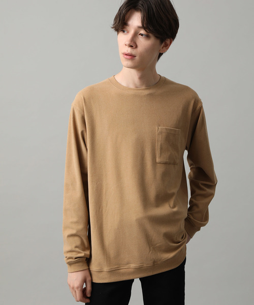 JUNRED(ジュンレッド)の「モイスチャースムースロンT(Tシャツ/カットソー・メンズ・ブラック/ベージュ/ブルー/オレンジ・S/M/L)」の2枚目の写真