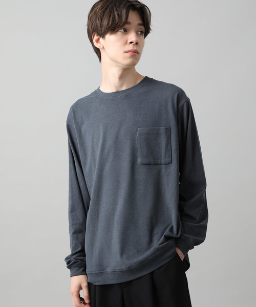 JUNRED(ジュンレッド)の「モイスチャースムースロンT(Tシャツ/カットソー・メンズ・ブラック/ベージュ/ブルー/オレンジ・S/M/L)」の3枚目の写真