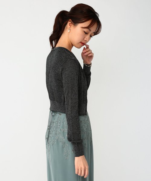 Luxe brille（リュクスブリエ）の「ラメ混レーヨンニット　クルーネック　カーディガン（カーディガン/ボレロ・レディース・ブラック/シルバー/ベージュ・38）」の12枚目の写真