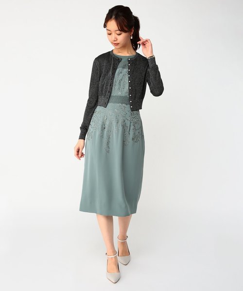 Luxe brille（リュクスブリエ）の「ラメ混レーヨンニット　クルーネック　カーディガン（カーディガン/ボレロ・レディース・ブラック/シルバー/ベージュ・38）」の10枚目の写真