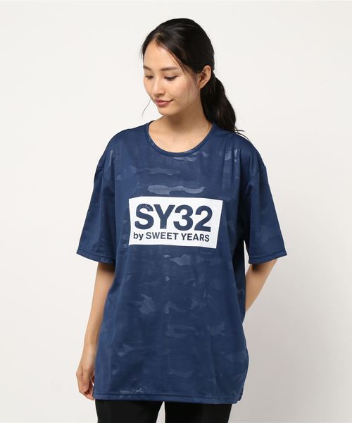SY32 by SWEET YEARS(エスワイサーティトゥバイスィートイヤーズ)の「/SY32 by SWEET YEARS/CAMO LOGO TEE(Tシャツ/カットソー・レディース・ネイビー/ホワイト/ブラック/チャコールグレー・X-SMALL/XXX-LARGE/XX-LARGE/SMALL/LARGE/MEDIUM/X-LARGE/XXXX-LARGE/XX-SMALL/XXX-SMALL)」の13枚目の写真