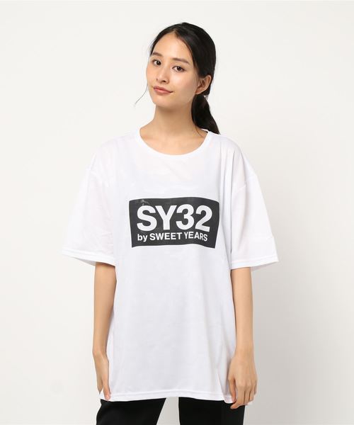 SY32 by SWEET YEARS(エスワイサーティトゥバイスィートイヤーズ)の「/SY32 by SWEET YEARS/CAMO LOGO TEE(Tシャツ/カットソー・レディース・ネイビー/ホワイト/ブラック/チャコールグレー・X-SMALL/XXX-LARGE/XX-LARGE/SMALL/LARGE/MEDIUM/X-LARGE/XXXX-LARGE/XX-SMALL/XXX-SMALL)」の12枚目の写真