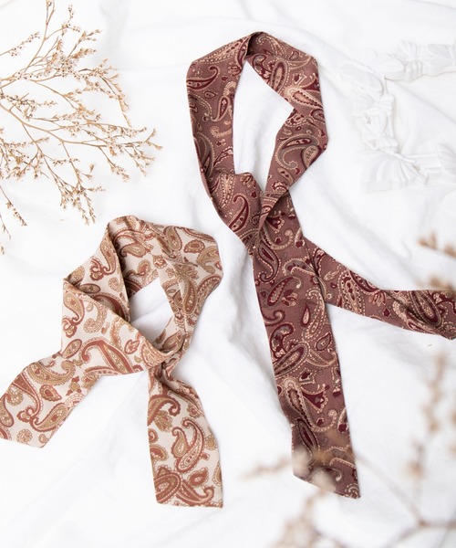 WEGO（ウィゴー）の「WEGO/ペイズリースカーフ（バンダナ/スカーフ・レディース・ライトブラウン/ナチュラル・FREE）」の4枚目の写真