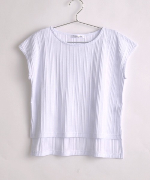 classicalelf（クラシカルエルフ）の「《キッズ 》ランダムリブフレンチボートネックTシャツ（Tシャツ/カットソー・キッズ・ベージュ/ホワイト/ブラック/グレイッシュベージュ・130/140/150）」の2枚目の写真