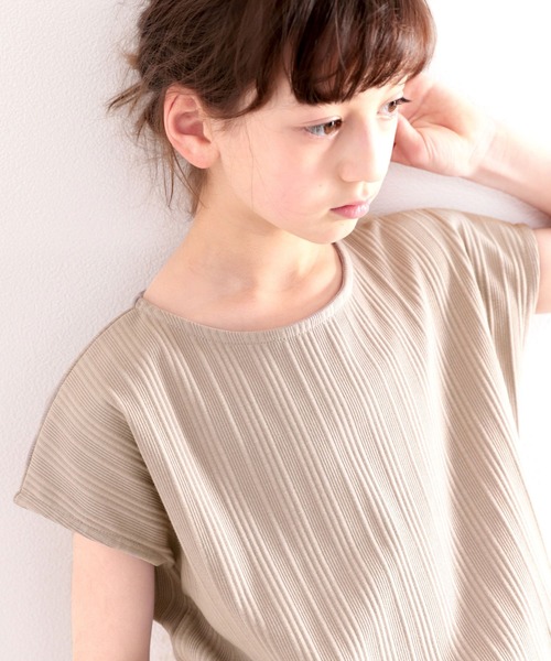 classicalelf（クラシカルエルフ）の「《キッズ 》ランダムリブフレンチボートネックTシャツ（Tシャツ/カットソー・キッズ・ベージュ/ホワイト/ブラック/グレイッシュベージュ・130/140/150）」の19枚目の写真