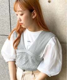 apres jour | 透かしビスチェ×シアーＴセット【ZOZOTOWN限定アイテム】(Tシャツ/カットソー)