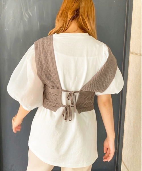 apres jour（アプレジュール）の「透かしビスチェ×シアーＴセット【ZOZOTOWN限定アイテム】（Tシャツ/カットソー・レディース・ブラック/ベージュ/ミント/モカ・フリー）」の16枚目の写真