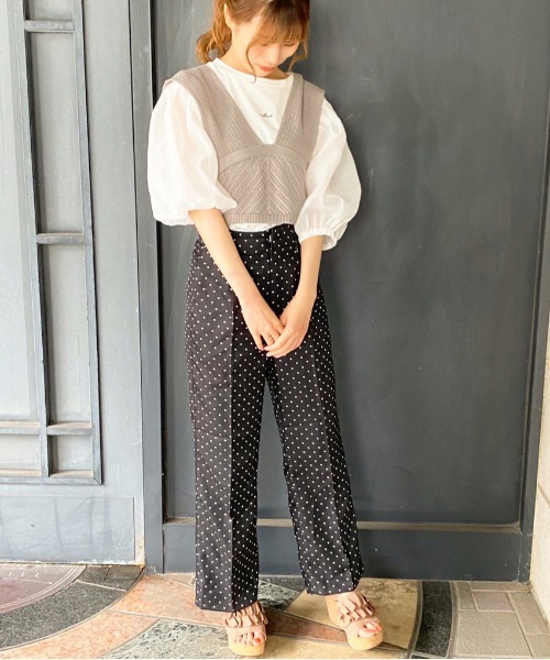 apres jour（アプレジュール）の「透かしビスチェ×シアーＴセット【ZOZOTOWN限定アイテム】（Tシャツ/カットソー・レディース・ブラック/ベージュ/ミント/モカ・フリー）」の9枚目の写真