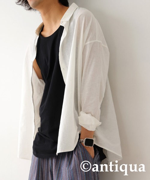 antiqua(アンティカ)の「綿100%タンクトップ(タンクトップ・メンズ・ブラック/オフホワイト/オレンジ/杢グレー/ベージュ系その他/ブラウン系その他/ブルー系その他/カーキ系・M/L/L/XL)」の3枚目の写真