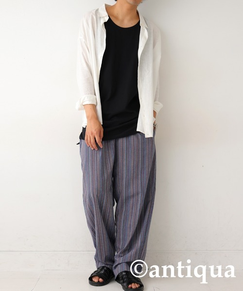 antiqua(アンティカ)の「綿100%タンクトップ(タンクトップ・メンズ・ブラック/オフホワイト/オレンジ/杢グレー/ベージュ系その他/ブラウン系その他/ブルー系その他/カーキ系・M/L/L/XL)」の15枚目の写真