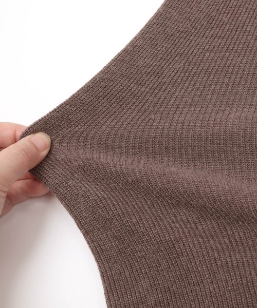 UR'S（ユアーズ）の「ﾀｰﾄﾙﾈｯｸﾛﾝｸﾞﾌﾚｱﾆｯﾄﾜﾝﾋﾟｰｽ（ワンピース・レディース・グレイッシュベージュ/モカ/オフホワイト/ブラック/ボルドー・L/M/PS(XS－S)）」の15枚目の写真