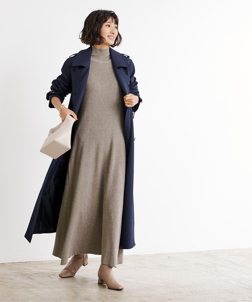 UR'S（ユアーズ）の「ﾀｰﾄﾙﾈｯｸﾛﾝｸﾞﾌﾚｱﾆｯﾄﾜﾝﾋﾟｰｽ（ワンピース・レディース・グレイッシュベージュ/モカ/オフホワイト/ブラック/ボルドー・L/M/PS(XS－S)）」の22枚目の写真