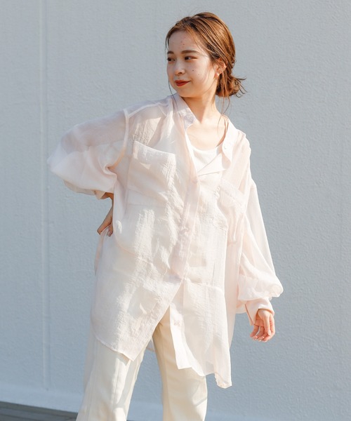 chloe❤️ です★新品★オーガンジー プリントシャツ gdt581.jpg