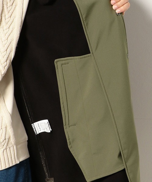 Purple&Yellow(パープルアンドイエロー)の「ボンディングフリース ロングフードコート(ステンカラーコート・メンズ・ブラック/カーキ・SMALL/MEDIUM/LARGE)」の10枚目の写真