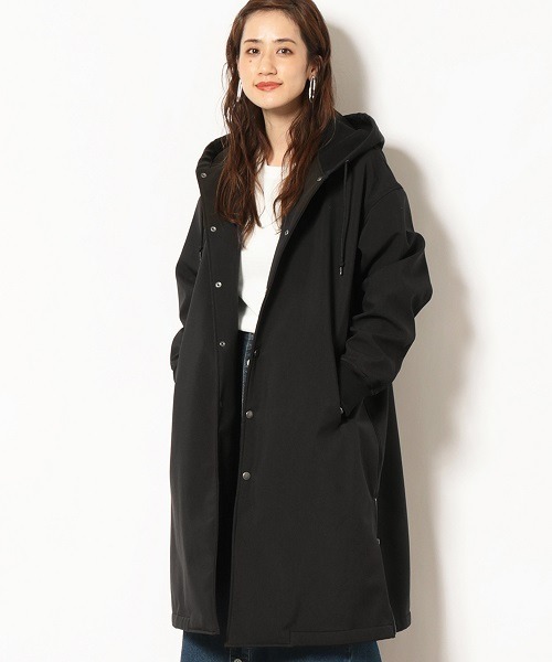 Purple&Yellow(パープルアンドイエロー)の「ボンディングフリース ロングフードコート(ステンカラーコート・メンズ・ブラック/カーキ・SMALL/MEDIUM/LARGE)」の15枚目の写真