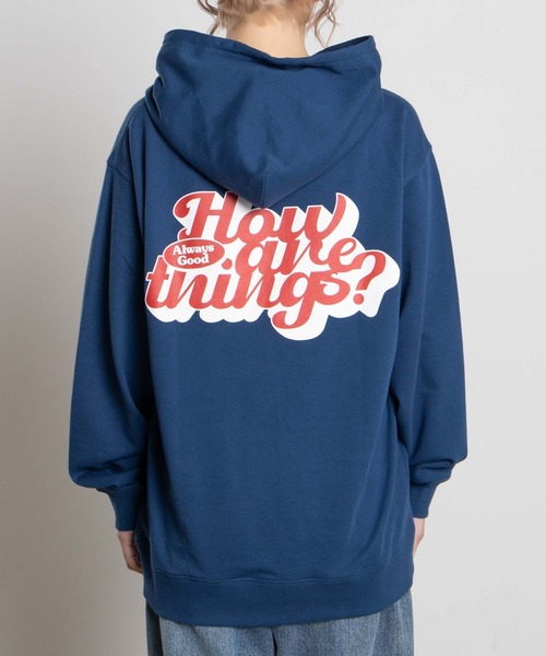 WEGO（ウィゴー）の「WEGO/バックロゴプリントプルパーカー（パーカー・レディース・ベージュ/ブルー・MEDIUM/LARGE/SMALL）」の18枚目の写真