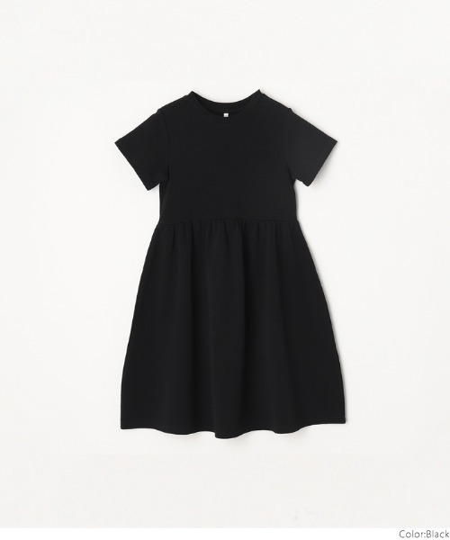 coca（coca）（コカ）の「キッズ エンボス加工切り替えギャザーワンピース（ワンピース・キッズ・ブラック/パープル/カーキ・100/110/130/120/140）」の8枚目の写真